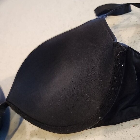 Victorias Secret Dream Angels Padded Demi Bra 32DD Black Underwire Push Up - Picture 3 of 4